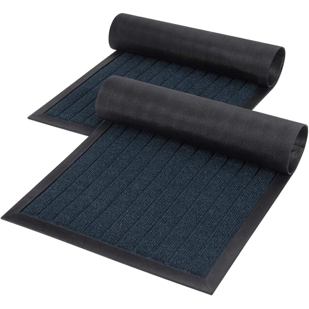 2-Pack Indoor Door Mat Heavy Duty Non Slip Rubber Backing Doormat 29.5"x16.5"